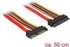 Delock HDD Verlengkabel [1x SATA-combi-stekker 15+7-polig - 1x SATA-combi-bus 15+7-polig] 0.50 m Zwart, Rood, Geel, Oranje
