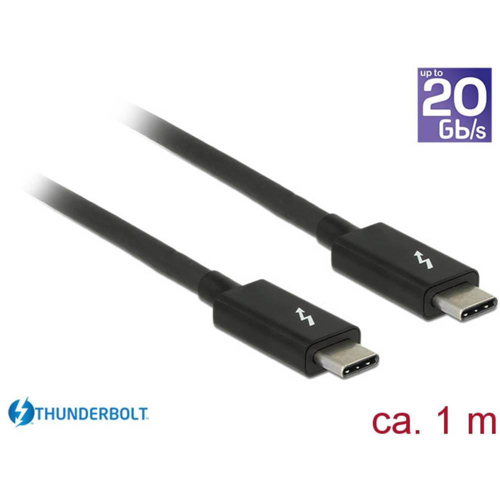Delock USB Aansluitkabel Thunderbolt (USB-C) stekker, Thunderbolt (USB-C) stekker 1.00 m Zwart 84845