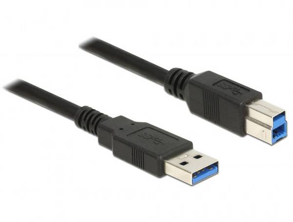 Delock USB-kabel USB 3.2 Gen1 USB-A stekker, USB-B stekker 1.00 m Zwart Vergulde steekcontacten 85066