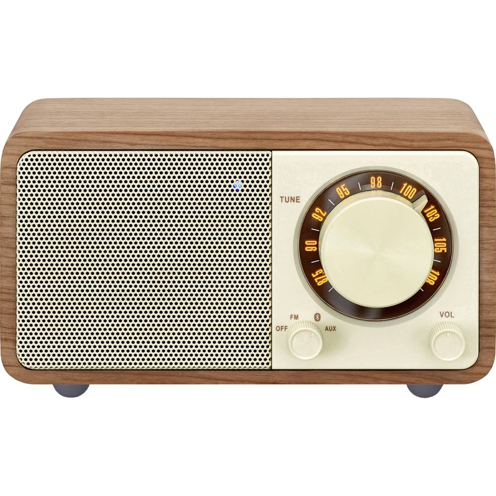 Sangean Genuine Mini - WR-7 - Mini FM-radio met Bluetooth en houten kast - Walnoot