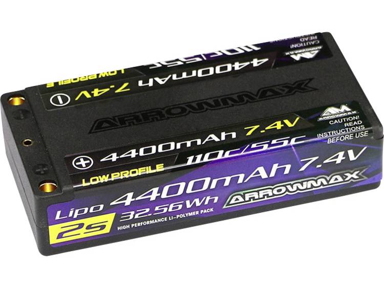ArrowMax LiPo accupack 7.4 V 4400 mAh Aantal cellen: 2 55 C Shorty Hardcase 4 mm