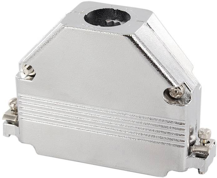 Metalen behuizingsadapter met gesloten bovenkant en zijdelingse schroeven, geschikt voor industriële connectoren.