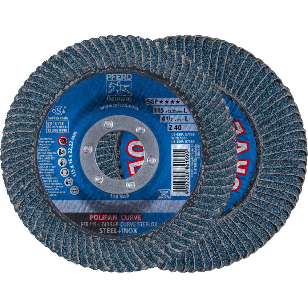 PFERD TOOLS 67689042 Z Sgp Curve Steelox Diameter 115 mm Boordiameter 22.23 mm Korrelgrootte (num) 40 10 stuk(s)