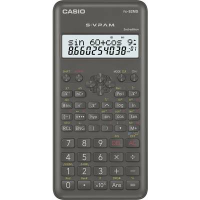 Casio FX-82MS 2nd Edition Schoolrekenmachine  Zwart Aantal displayposities: 12 werkt op batterijen (b x h x d) 77 x 14 x