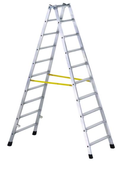WENKO Leichte Aluminium Trittleiter mit 1 Stufe für 25 cm höheren Stand