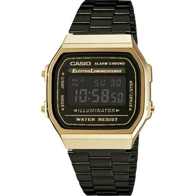 Casio A168WEGB-1BEF Horloge Kwarts (l x b x h) 38.6 x 36.3 x 9.6 mm Goud Materiaal (behuizing): Hars Materiaal (armband)