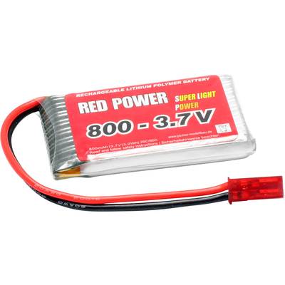 Red Power LiPo accupack 3.7 V 800 mAh Aantal cellen: 1 25 C Softcase BEC