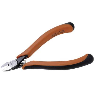 Afgebeeld is een oranje zijkniptang met zwarte handgreep, geschikt voor het knippen van koperdraad tot 1,5 mm dikte.