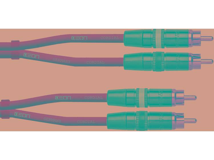 Audio Verbindingskabel [1x Cinch-stekker 1x Cinch-stekker] 0.6 m Groen (neon) Cordial