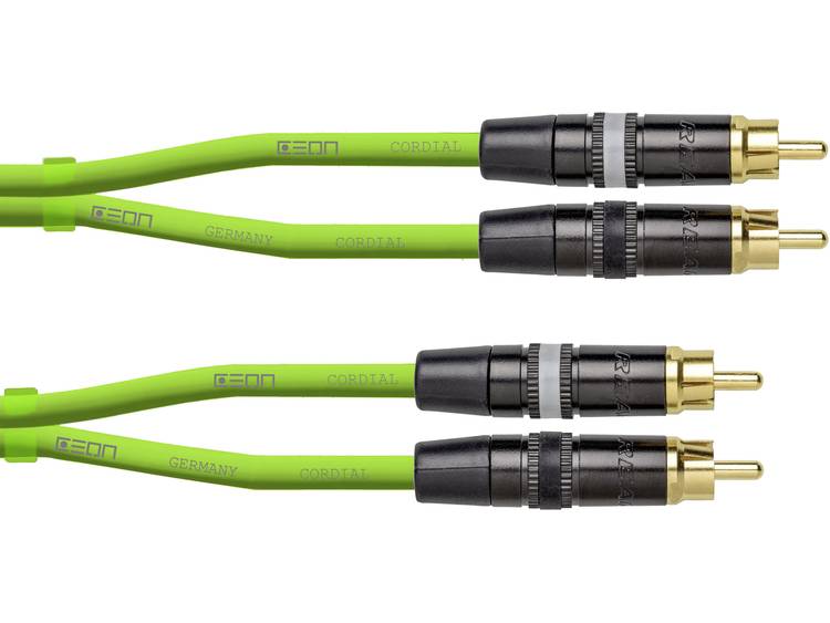 Audio Verbindingskabel [1x Cinch-stekker 1x Cinch-stekker] 1.5 m Groen (neon) Cordial