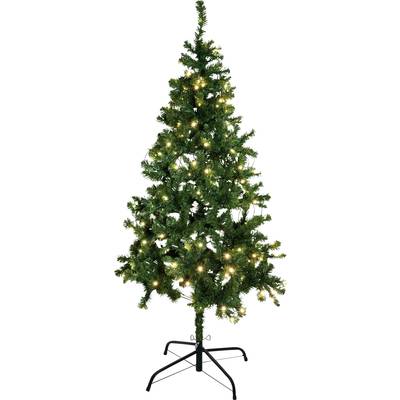 Europalms 83500298 Kunstkerstboom met verlichting Zilverspar Warmwit LED Groen  Standaard