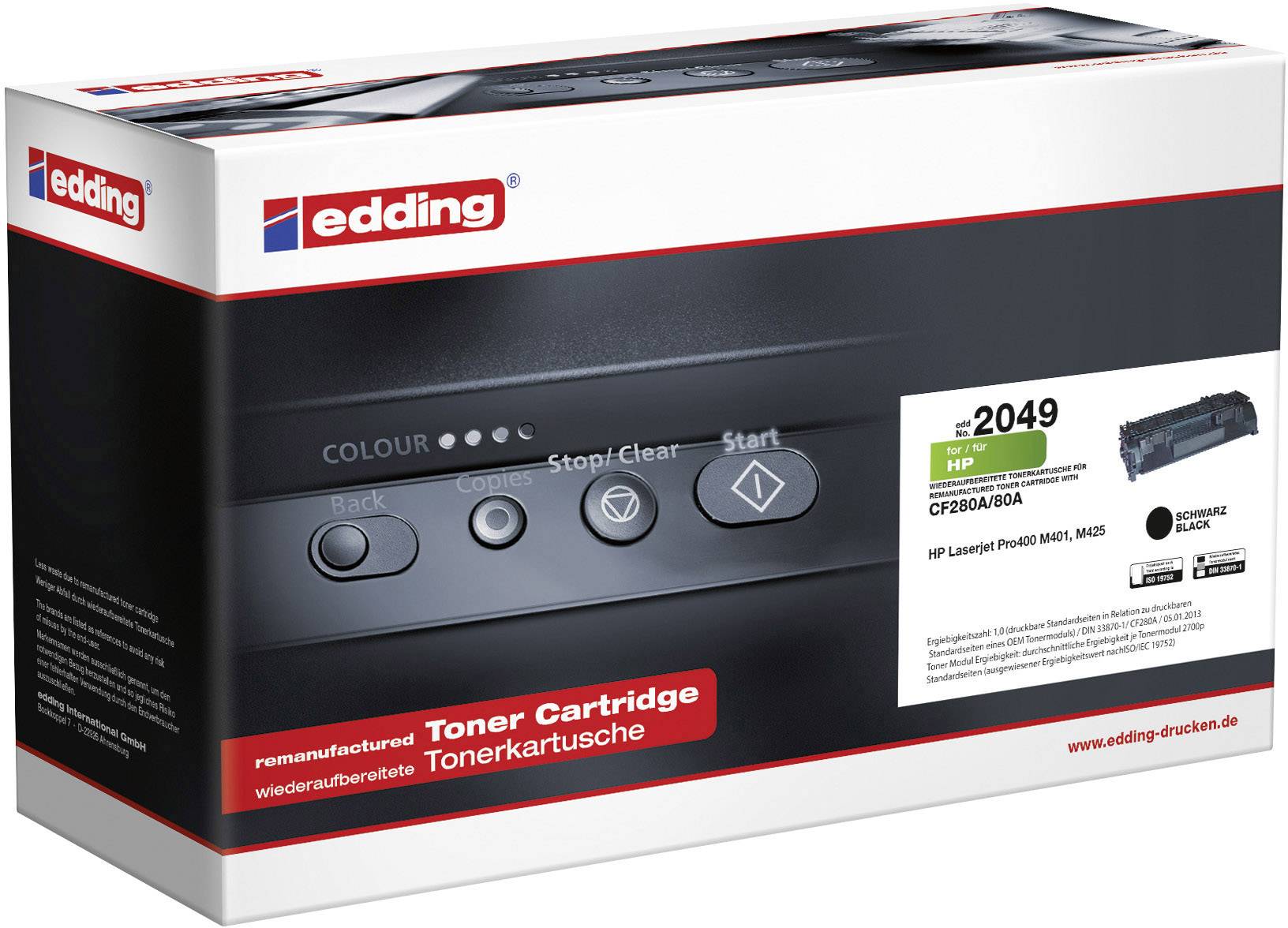 'Toner-cartridge Edding 2049, compatibel met HP LaserJet P1000. Gereviseerd, zwarte kleur.'