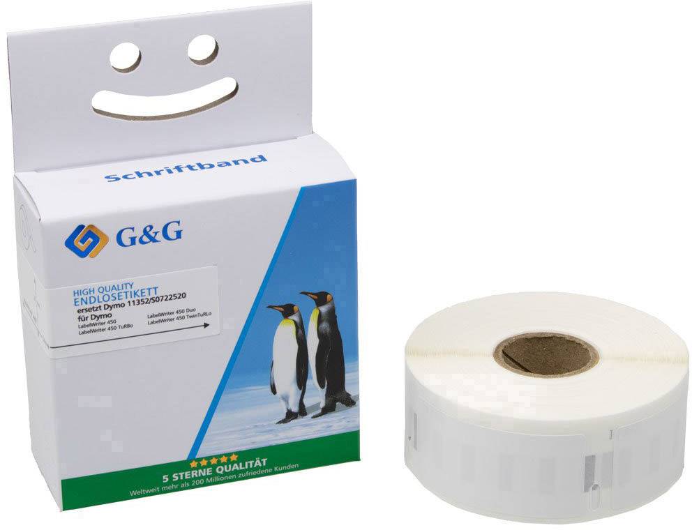 G&G 15561 Rol met etiketten 54 x 25 mm Papier Wit 500 stuk(s) Permanent hechtend Universele etiketten