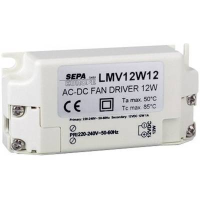 SEPA Ventilator voorschakelapparaat 1 stuk(s) LMV12W12/220-240V 198 - 264 V/AC Uitgangsspanning: 12 V/DC Vermogen: 12 W 