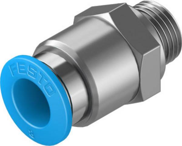 FESTO Rechte koppeling 186098 QS-G1/8-8    Buis-Ø: 8 mm  Afm. schroefdraad: G1/8" 1 stuk(s)