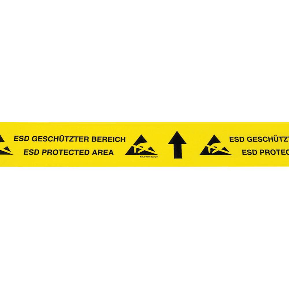 BJZ ESD-klittenband 15 m Geel, Zwart (l x b) 15 m x 70 mm C-195 075