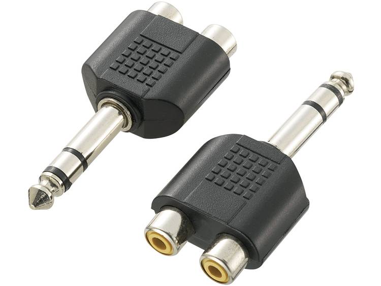 SpeaKa Professional Jackplug-Cinch Audio Y-adapter [1x Jackplug male 6.3 mm 2x Cinch-koppeling] Zwar