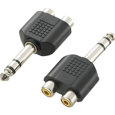 SpeaKa Professional SP-758992  Jackplug / Cinch Audio Y-adapter [1x Jackplug male 6,3 mm - 2x Cinch-koppeling] Zwart