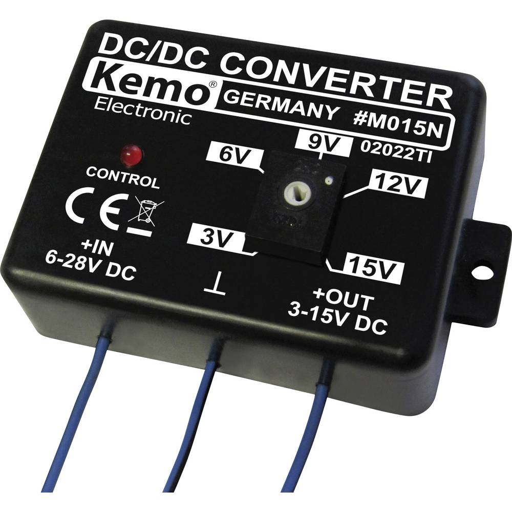Kemo Kemo-Electronic Spanningsomvormer Module Ingangsspanning (bereik): 6 - 28 V/DC Uitgangsspanning (bereik): 3 - 15 V