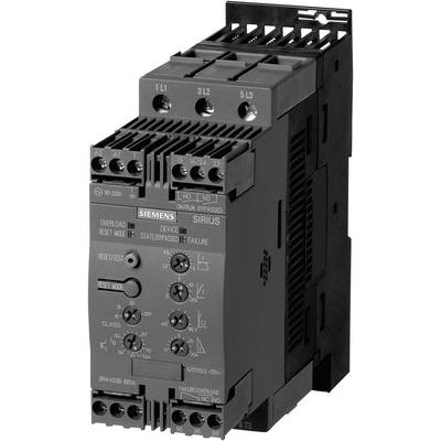 Zwart, rechthoekig elektrotechnisch toestel met knoppen en aansluitingen, voorzien van het opschrift 'SIEMENS SIRIUS', bestemd voor besturingstoepassingen.