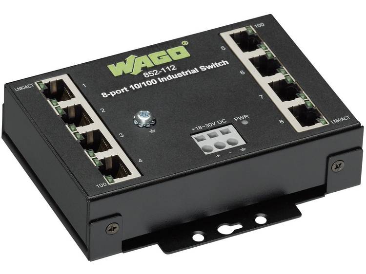 WAGO Industrial-ECO-Switch 852-112 18 30 V= Aantal ethernet-poorten 8