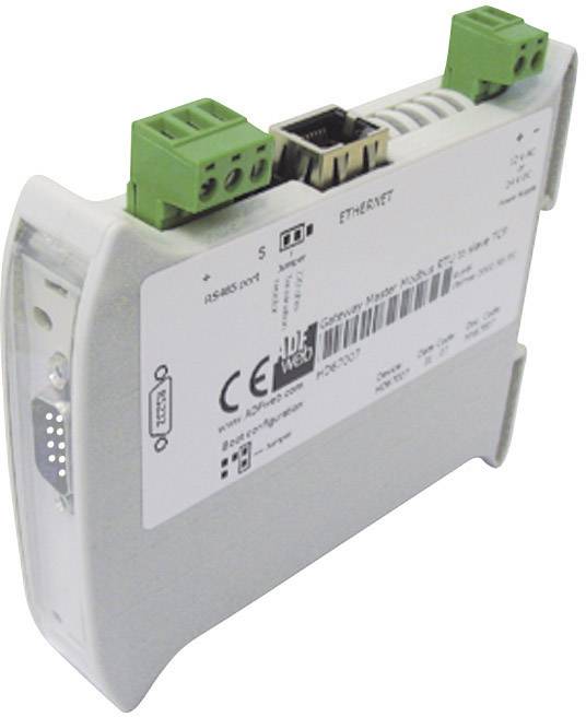 Besturingsapparaat met Ethernet- en RS-232-aansluitingen, geschikt voor industriële toepassingen. Model- en fabrikantgegevens op etiket.
