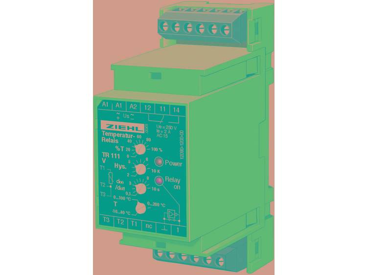 Ziehl Elektronische temperatuurbewaker en regelaar TR 111 V T 224107.CO 24 240 V=-~ Sensortype Pt 10