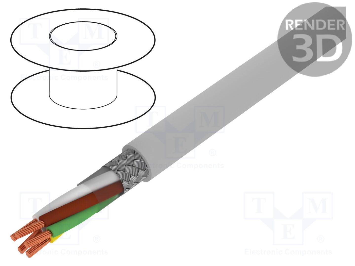 BITNER BITNER-S30618 Leiding; LiYCY; BiT LiYCY; 5x0,75mm2; PVC; grijs; 300V - 1 meter-0
