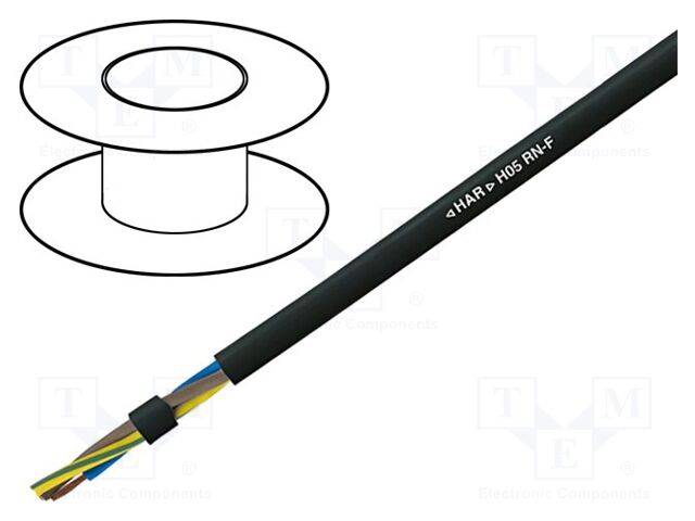 LAPP H05RN-F-2X1 Leiding; H05RN-F; 2x1mm2; rond; koord; Cu; rubber; zwart; 300V,500V - 1 meter-0