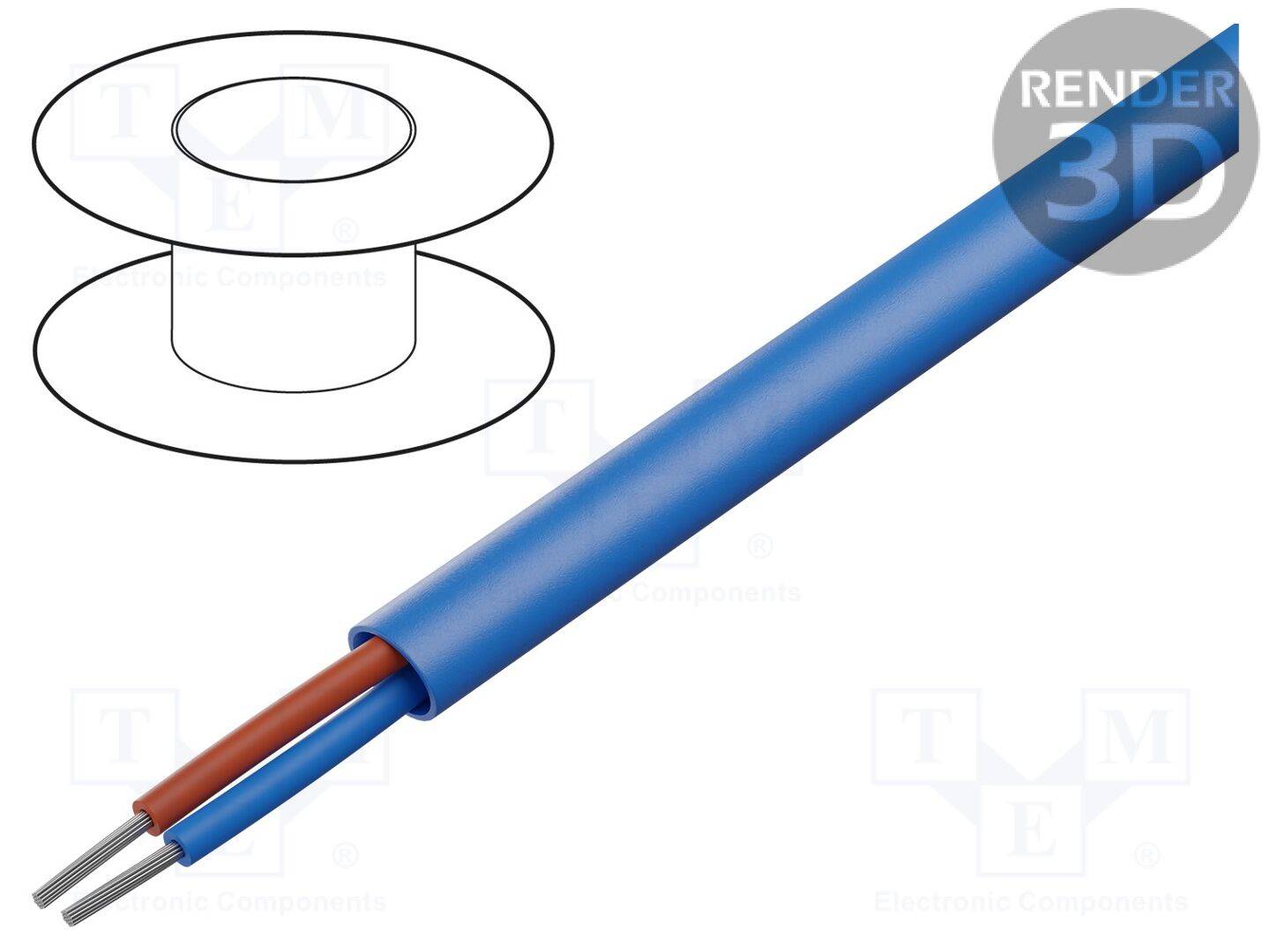 HELU HELUKABEL-48048 Compensatiedraad L; Isolatie: PVC; Aders: 2; Vorm: ovaal; 1,5mm2 - 1 meter-0