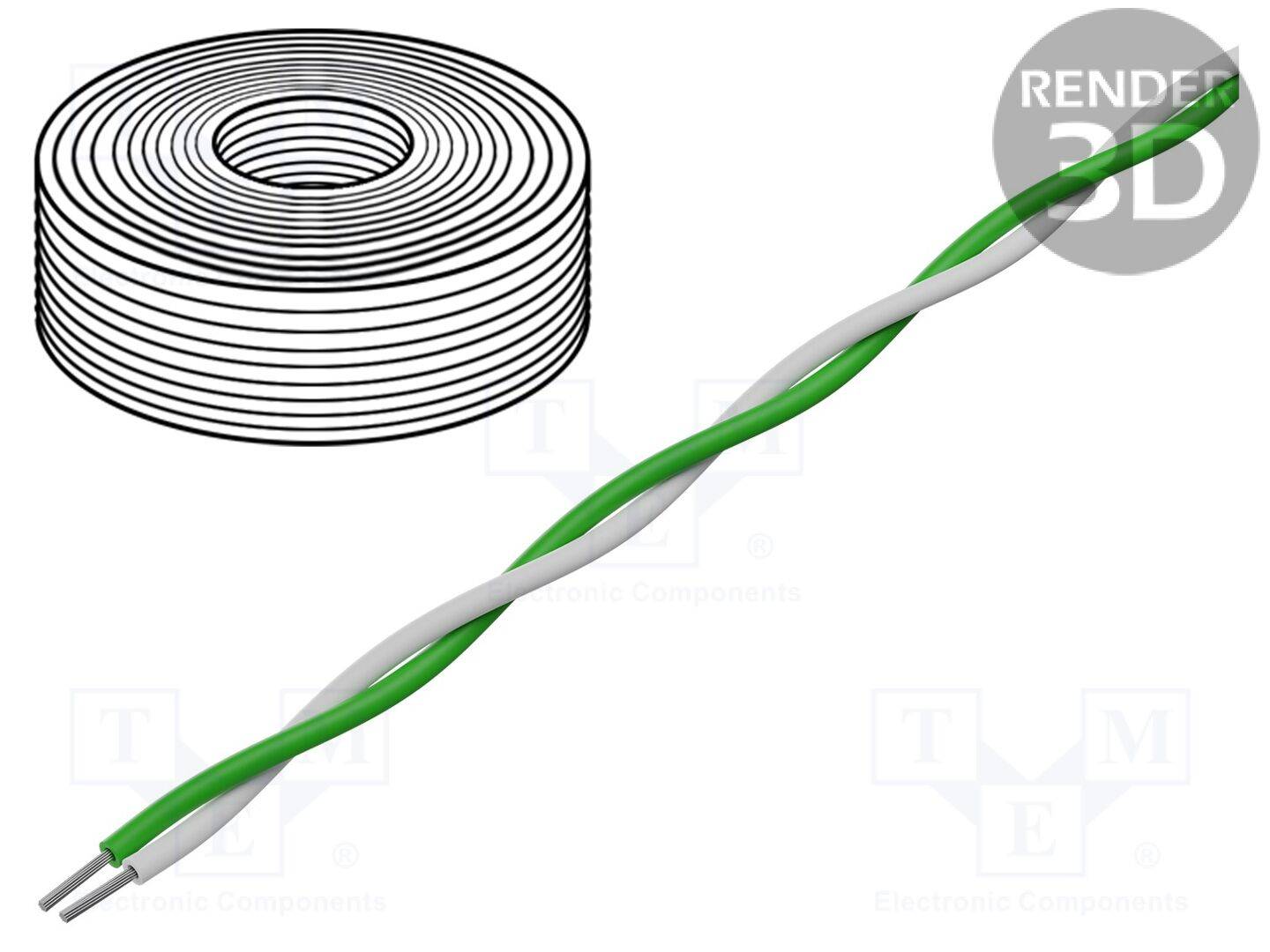 HELU HELUKABEL-48002 Compensatiedraad K; Isolatie: PVC; Aders: 1; Vorm: rond; 1,5mm2 - 1 meter-0
