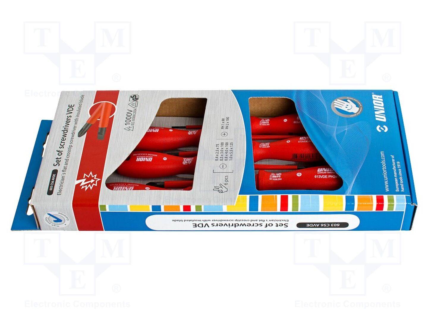 UNIOR UNIOR-617655 Schroevendraaier: geïsoleerd-set; geïsoleerd; Phillips,platte - 1 set-0