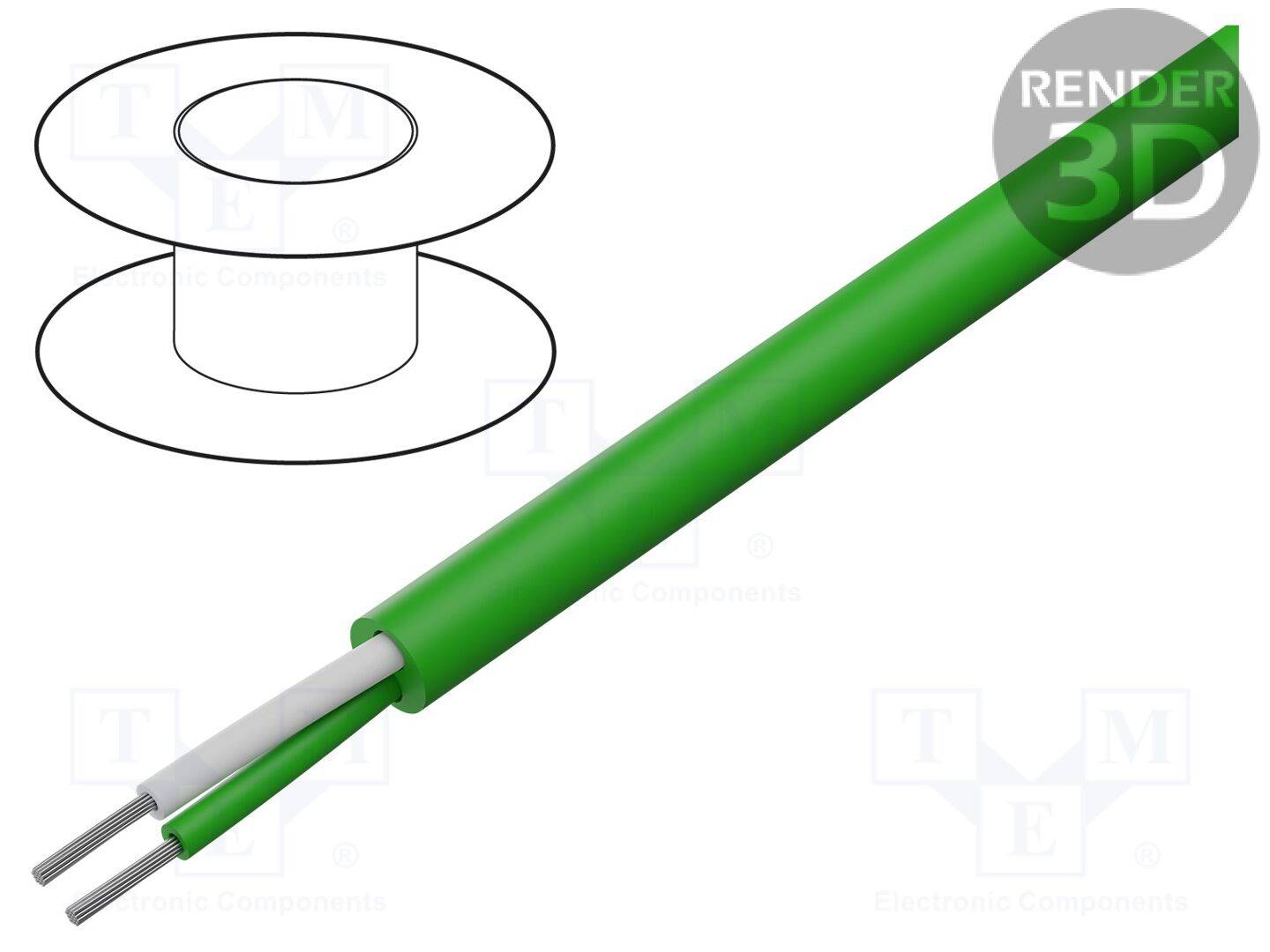 HELU HELUKABEL-18050441 Compensatiedraad K; Isolatie: silicone; Aders: 2; Vorm: rond; 1mm2 - 1 meter-0