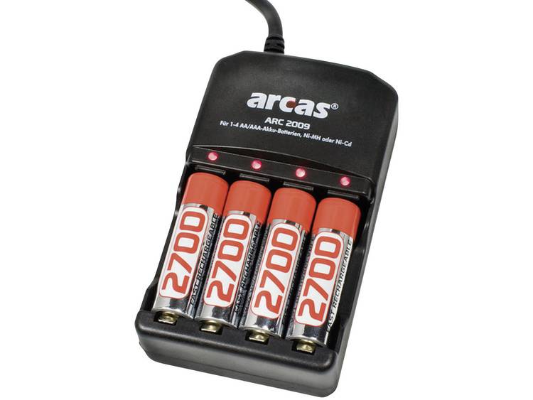 ARC-2009 Batterijlader incl. 4xAA 2700mAh