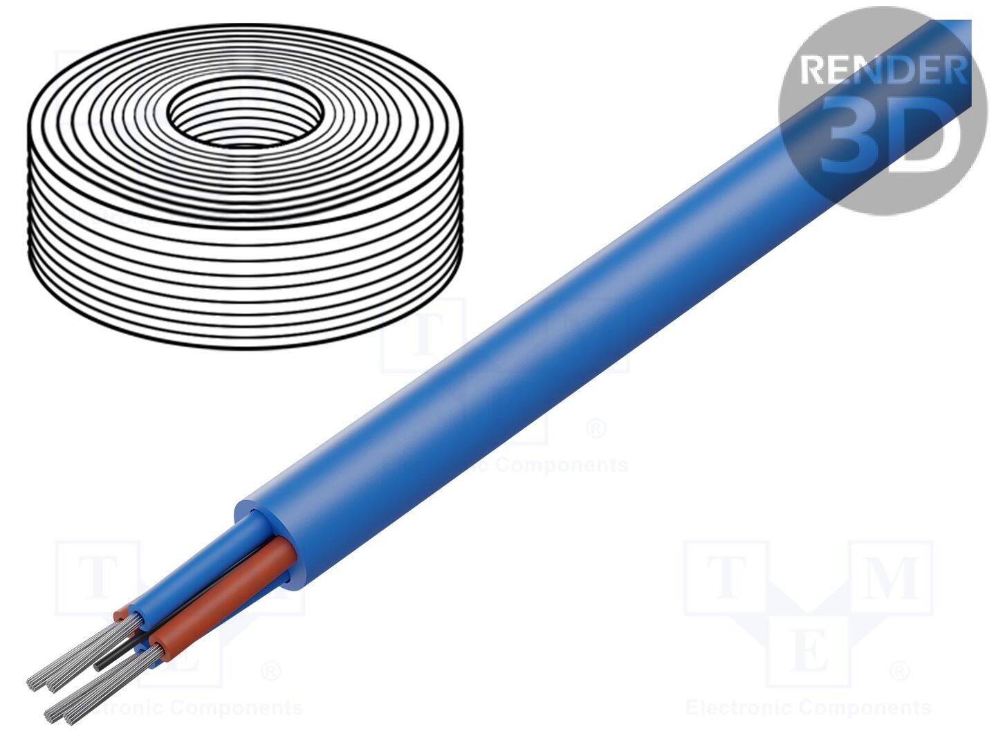 HELU HELUKABEL-48100 Compensatiedraad L; Isolatie: PVC; Aders: 4; Vorm: rond; 1,5mm2 - 1 meter-0