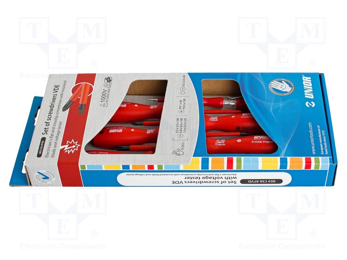UNIOR UNIOR-617656 Schroevendraaier: geïsoleerd-set; geïsoleerd; Phillips,platte - 1 set-0