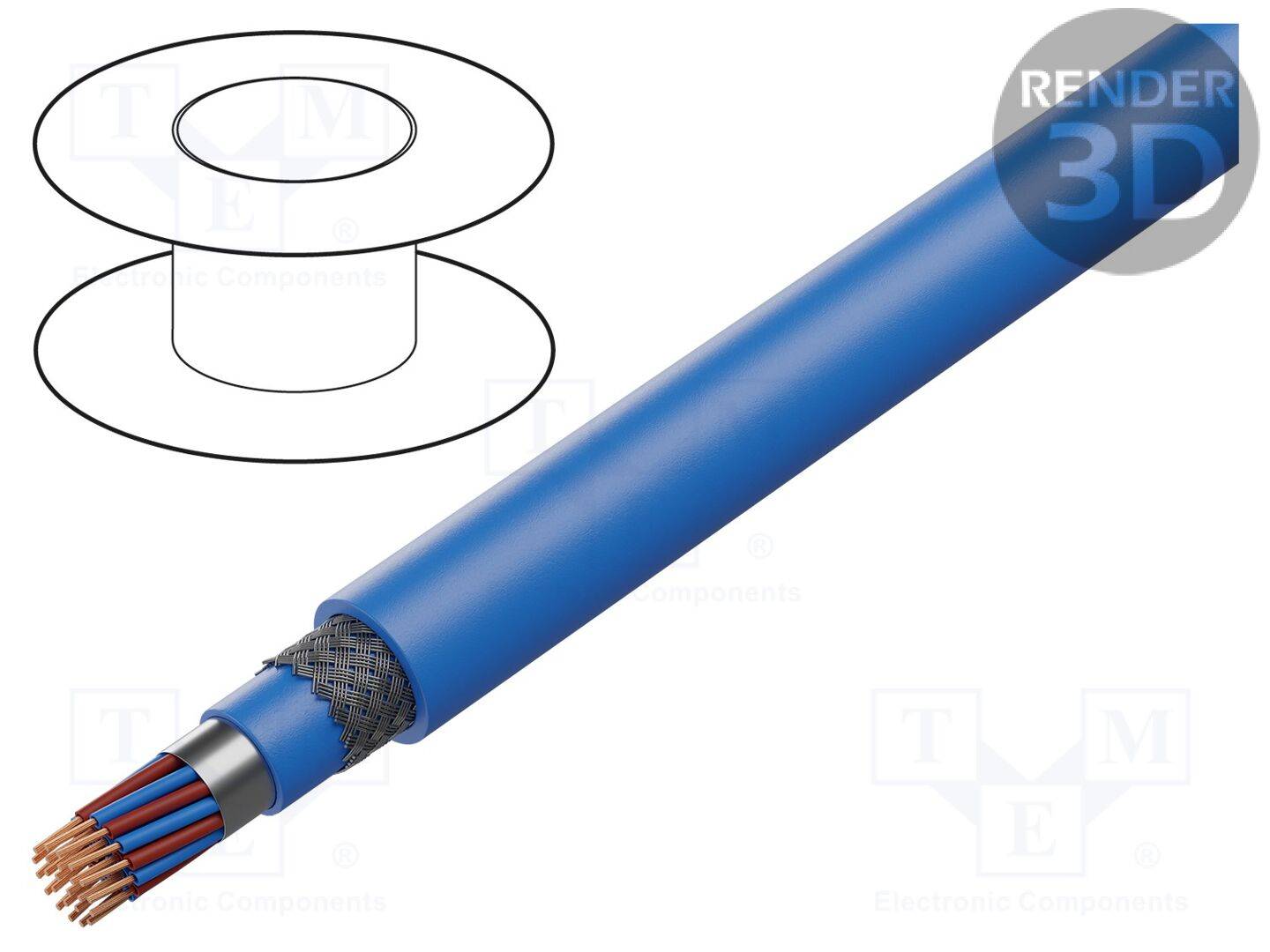 HELU HELUKABEL-48164 Compensatiedraad L; Isolatie: PVC; Aders: 24; Vorm: rond; 1,5mm2 - 1 meter-0