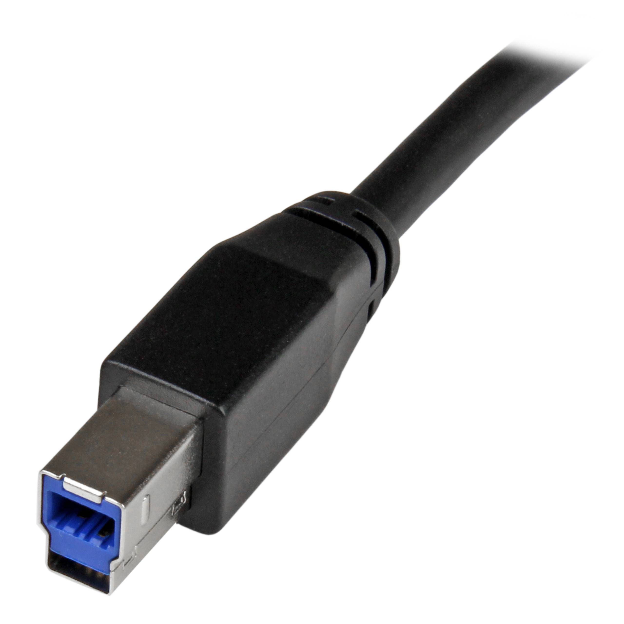 StarTech.com Actieve USB 3.0 USB-A naar USB-B kabel 10m - USB 3.1 (Gen1) 5Gbps verlengkabel - Cable for Harde schijf, Do-1