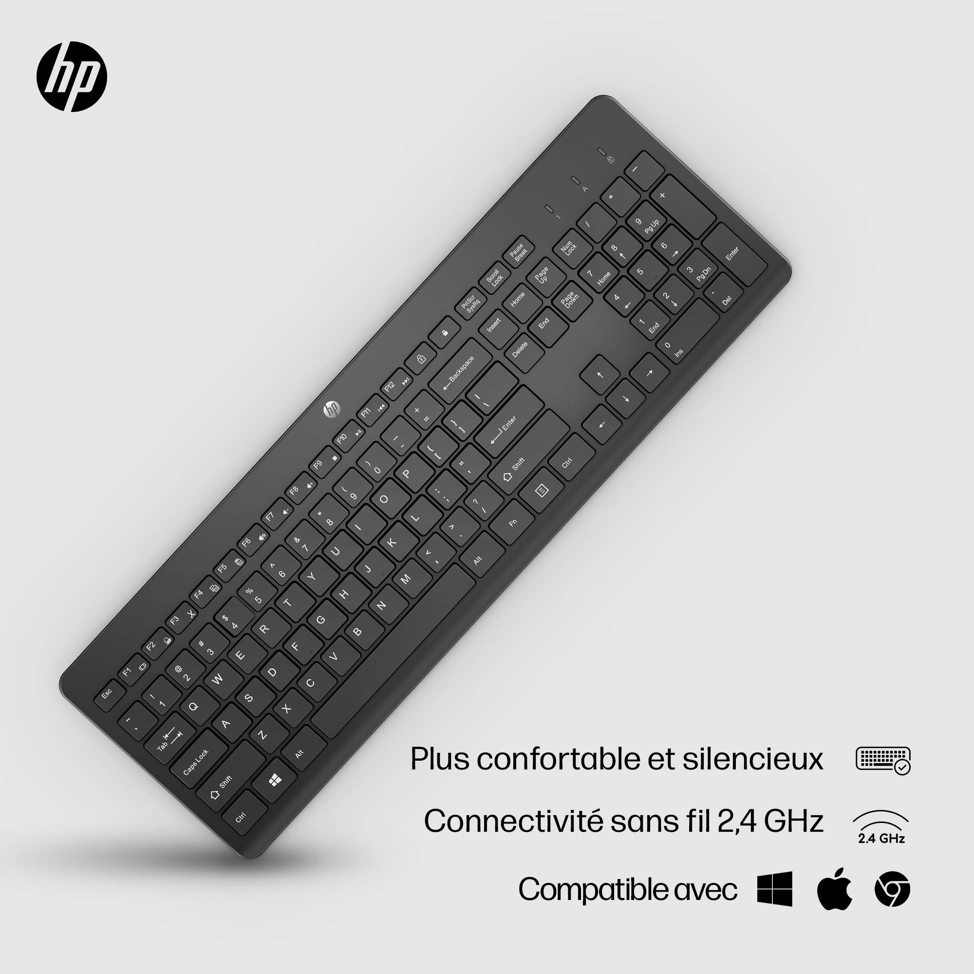 HP 230 Toetsenbord - Draadloos Verbinding - Zwart - RF - 2,40 GHz - Notebook-2