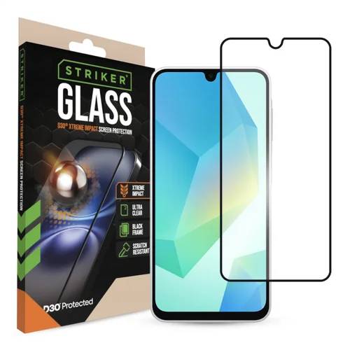 Striker D3O Xtreme Impact Glass Screen Protector - Black Frame - Samsung Galaxy A16 (4G/5G)/A17 (4G/5G)/A26 5G-0