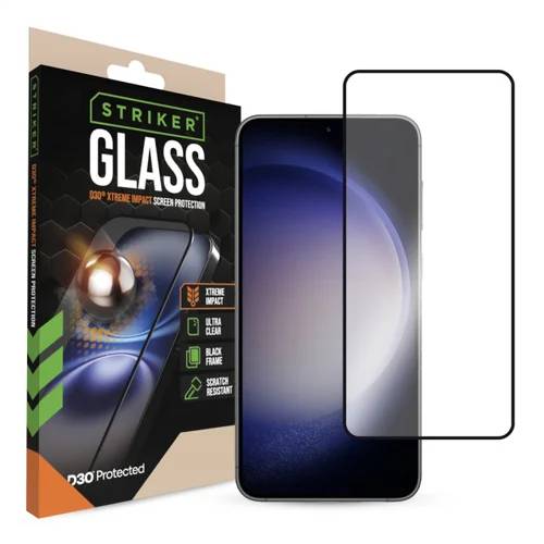 Striker D3O Xtreme Impact Glass Screen Protector - Black Frame - Samsung Galaxy S22 5G/S23 5G-0