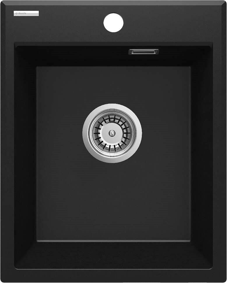 Deante 1-Bowl Granieten Spoelbak 500 x 400 mm Nero Inbouw-0
