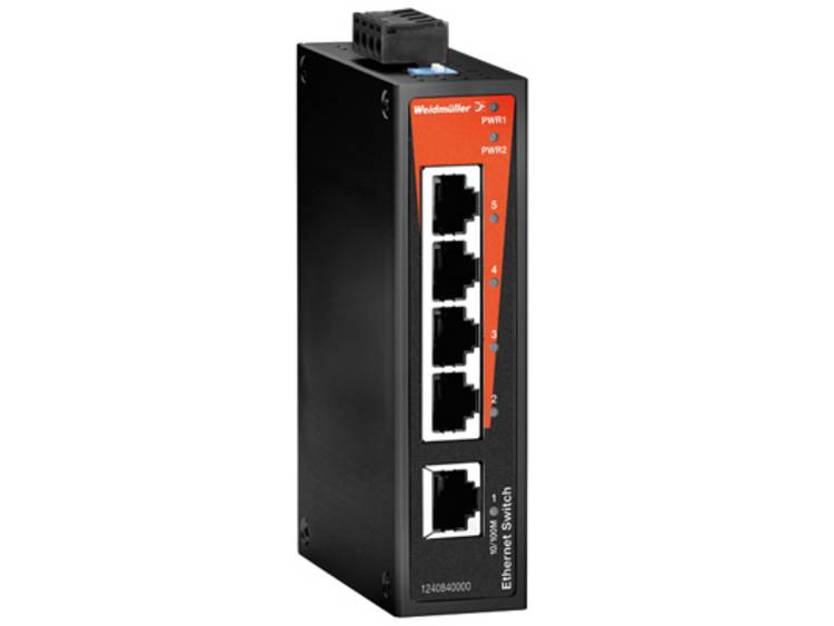 Netwerk switch, unmanaged, Fast Ethernet, Aantal poorten: 5x RJ45, IP 30, -10 ° C. .. +60 ° C