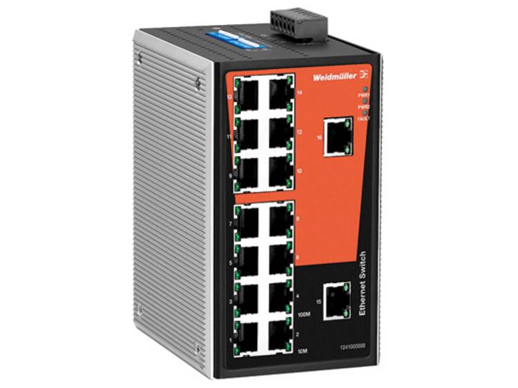 Netwerk switch, unmanaged, Fast Ethernet, aantal aansluitingen: 16x RJ45, IP 30, 0 ° C. .. +60 ° C