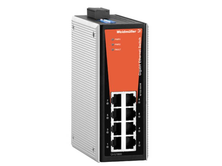 Netwerk switch, unmanaged, Gigabit Ethernet, Aantal poorten: 8 * RJ45 10-100-1000BaseT (X), IP 30, 0