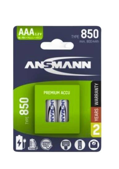1x4 Ansmann NiMH Accu Micro AAA Typ 850 800 mAh maxE-1