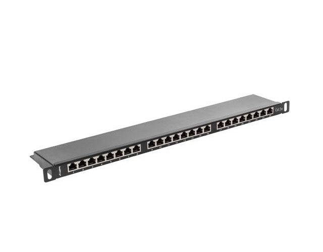 Lanberg PPS5-0024-B Cat5/Cat5e Rackmontagepaneel - Zwart, 0.5U, 445 mm Cat5-1