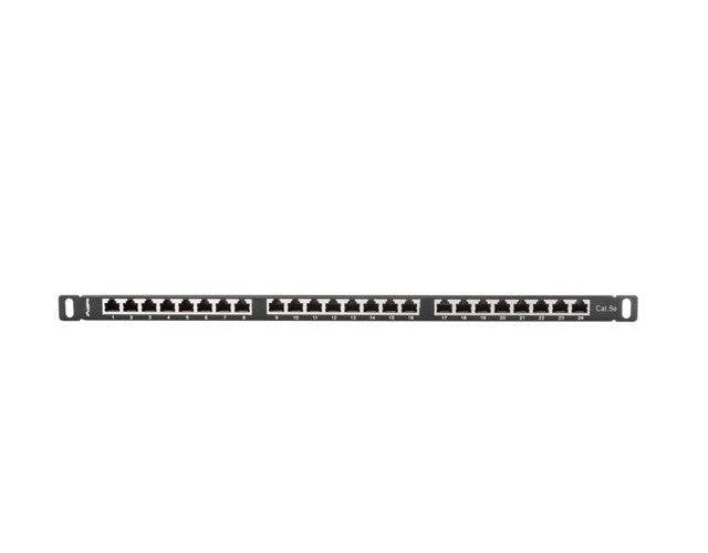Lanberg PPS5-0024-B Cat5/Cat5e Rackmontagepaneel - Zwart, 0.5U, 445 mm Cat5-2