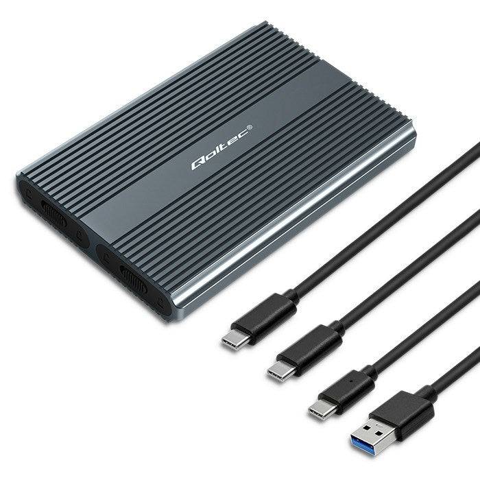 Qoltec M.2 SSD Tray Behuizing SATA NVMe USB-C Duo 2 x 2TB-2