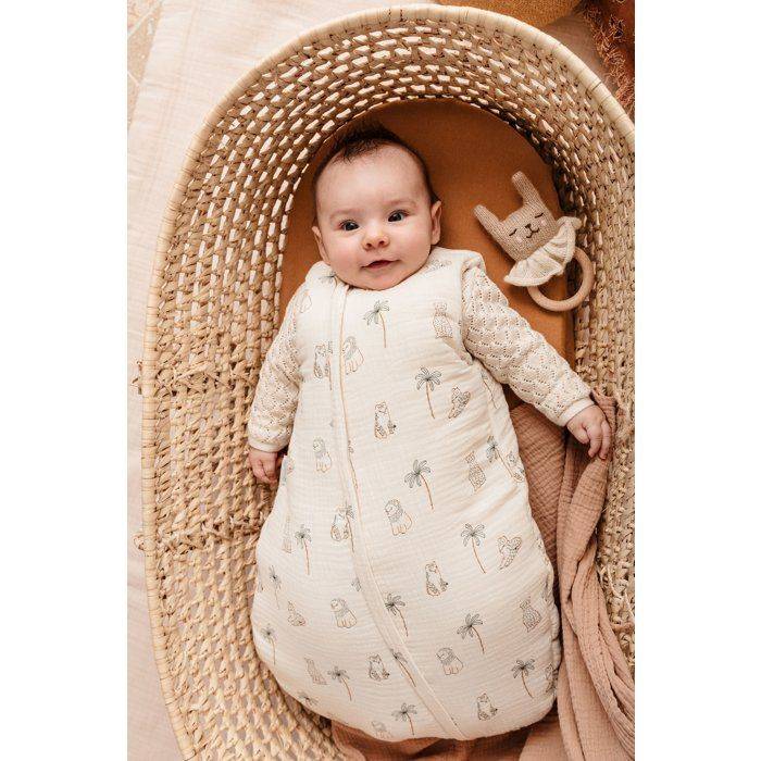 CANDIDE Mini Dekentje - 55 cm - 0/3 maanden - Wit met Tijgerprint-2